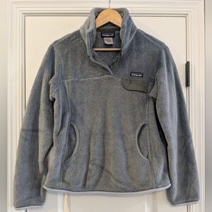 Patagonia Re-Tool Snap T Fleece Sweater Womens Small Gray Pullover Sweatshirt